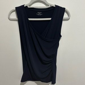 Grace Navy Wrap-style top, size XS